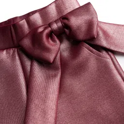 arias by lara dutta Arias Metallic Knit Full Length Stretchy Jeggings With Bow Applique - Pink image 4