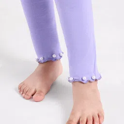 Kookie Kids Full Length Solid Color Leggings - Purple image 5