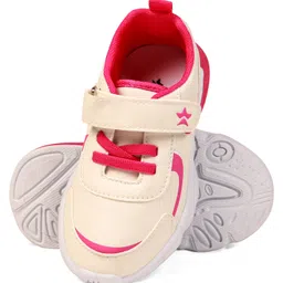 Cute Walk by Babyhug Sneaker Shoes with Velcro Closure - Dark Pink & White image 5