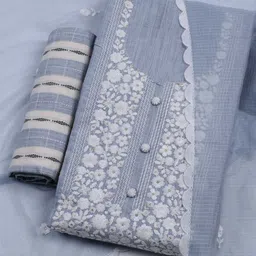 Meena Bazaar Floral Embroidered Unstitched Cotton Dress Material-picture-26