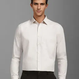 Louis Philippe Men Spread Collar Textured Cotton Slim Fit Formal Shirt-image-80