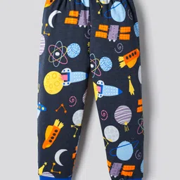 Kidi Wav Pack Of 4 Striped & Space Theme Printed Pyjamas - Multi Colour image 5