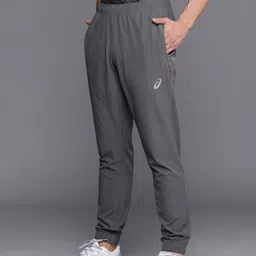ASICS Men Grey Solid Slim Fit Running Joggers-image-3