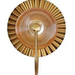 Kapoor Lamp Shades Bexlay Single Light Led Wall Fitting In Brass Finish Metal With Amber Glass image 5