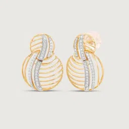 Mia by Tanishq 14k (585) Diamond Yellow Gold Earrings for Women image 4