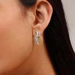 Mia by Tanishq 14k (585) Diamond Yellow Gold Earrings for Women image 2