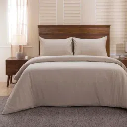 Maspar Beige Cotton 300 TC Duvet Cover Set-image-30
