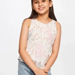 AND girl White & Pink Floral Print Top-image-39