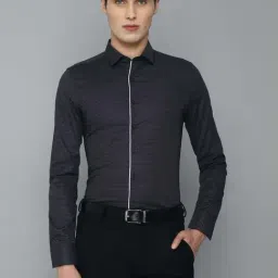 Louis Philippe Navy Blue Super Slim Fit Printed Shirts-image-17