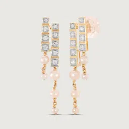 Mia by Tanishq 14k (585) Diamond Yellow Gold Earrings for Women image 4