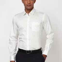 Peter England White Cotton Regular Fit Printed Shirt-picture-40