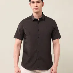 U.S. Polo Assn. Brown Cotton Slim Fit Shirt-picture-24