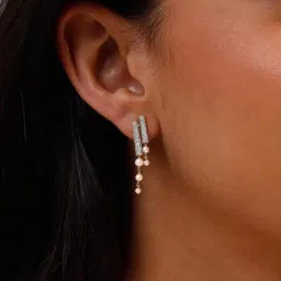 Mia by Tanishq 14k (585) Diamond Yellow Gold Earrings for Women image 2