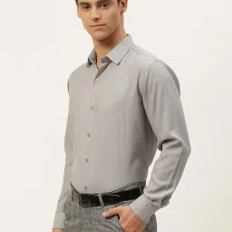 Sojanya Grey Cotton Regular Fit Self Pattern Shirt image 3