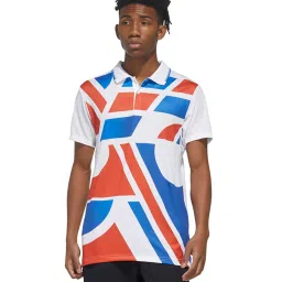 Adidas CCTCB M GFX PL White Printed Polo T-Shirt image 1