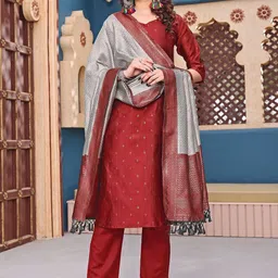 Altecia Women Regular Kurta with Trousers & With Dupatta-picture-18