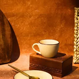 WEAVING HOMES White Printed Dishwasher and Microwave Safe Ceramic Glossy Mug & Saucer-image-32