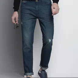 The Indian Garage Co Men Slim Fit Mildly Distressed Stretchable Jeans-picture-39