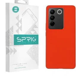 Sprig Liquid Silicone Back Cover for Vivo V27 5G (Orange)-picture-38