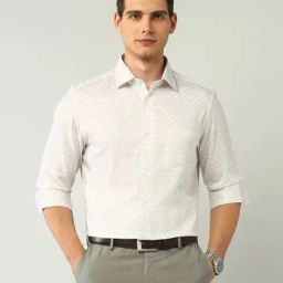Ad By Arvind White Cotton Regular Fit Printed Shirt-picture-38