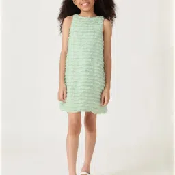 One Friday Kids Turquoise Regular Fit Dress-picture-11