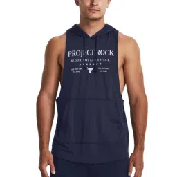 Under Armour Blue Cotton Loose Fit Printed Sports T-Shirt-image-50