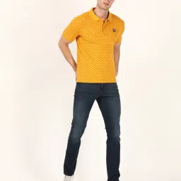 Wrangler Yellow Cotton Regular Fit Printed Polo T-Shirt image 5