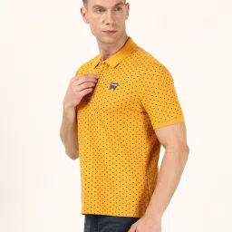 Wrangler Yellow Cotton Regular Fit Printed Polo T-Shirt image 3