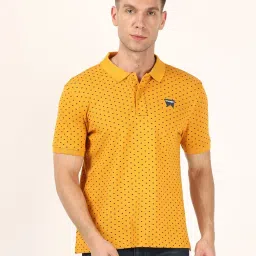 Wrangler Yellow Cotton Regular Fit Printed Polo T-Shirt image 1
