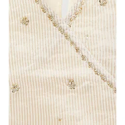 Fabindia Kids Cream Embroidered Choli, Lehenga with Dupatta image 5