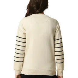 Allen Solly Beige Regular fit Stripes Sweatshirts image 2
