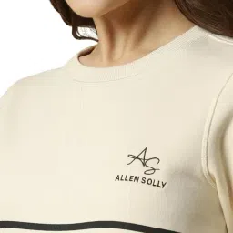 Allen Solly Beige Regular fit Stripes Sweatshirts image 4