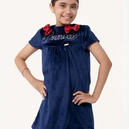 One Friday Kids Blue Regular Fit Dress image 3