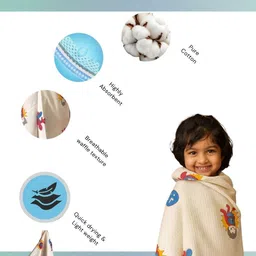 Tittertots White & Cream-Coloured Cartoon Characters Summer 210 GSM Blanket image 5