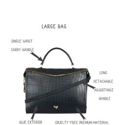 Baggit Blue Textured Medium Handbag image 5