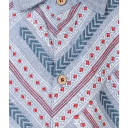 Fabindia Kids Blue Printed Shirt image 5