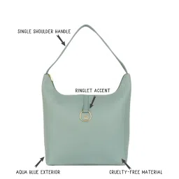 Baggit Blue Solid Medium Hobo Handbag image 5