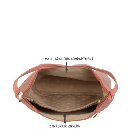 Baggit Pink Solid Medium Hobo Handbag image 4