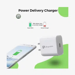 UltraProlink USB C Charger 20W PD Fast Charger (White) image 3