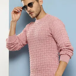BAESD Men Self Design Woollen Pullover image 4