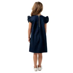 Cherry Crumble By Nitt Hyman Kids Navy Embroidered Dress image 2