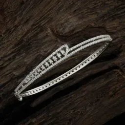 Kushal's Fashion Jewellery Rhodium White Kada for Women-picture-31