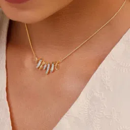 Mia by Tanishq 14k (585) Diamond Yellow Gold Necklace for Women image 2