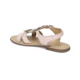 Aria Nica Kids Owl Pink & Beige Cross Strap Sandals image 3