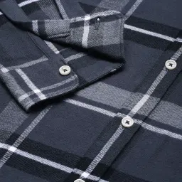 The Bear House Grey Cotton Slim Fit Checks Shirt image 5