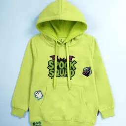 Kiddopanti Boys Neon Green & Black Printed Sweatshirt with Trackpants image 2