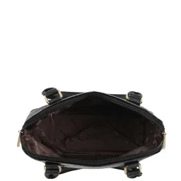 Metro Black Textured Medium Handbag image 4