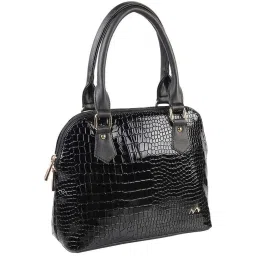 Metro Black Textured Medium Handbag image 5