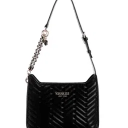 Guess Black Textured Anning Shoulder Bag-image-0