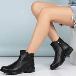 FRANINO PARIS Block-Heeled Ankle Chunky Boots with Side Zipper image 4